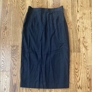 Made in USA rayon linen black maxi skirt vintage pencil dark Academia size 16